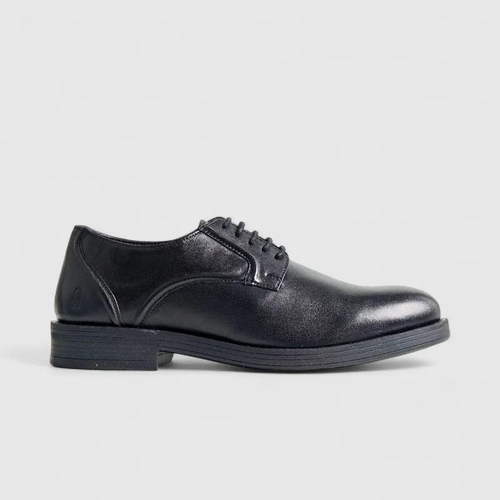 Hush Puppies Mens Maradona Cow Crust Leather Shoe Black | Hush Puppies