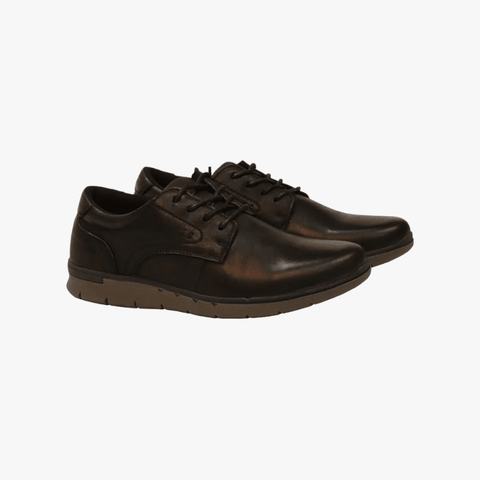 Hush Puppies Mens Matty Black Waxy Nubuck Leather Shoe | Hush Puppies