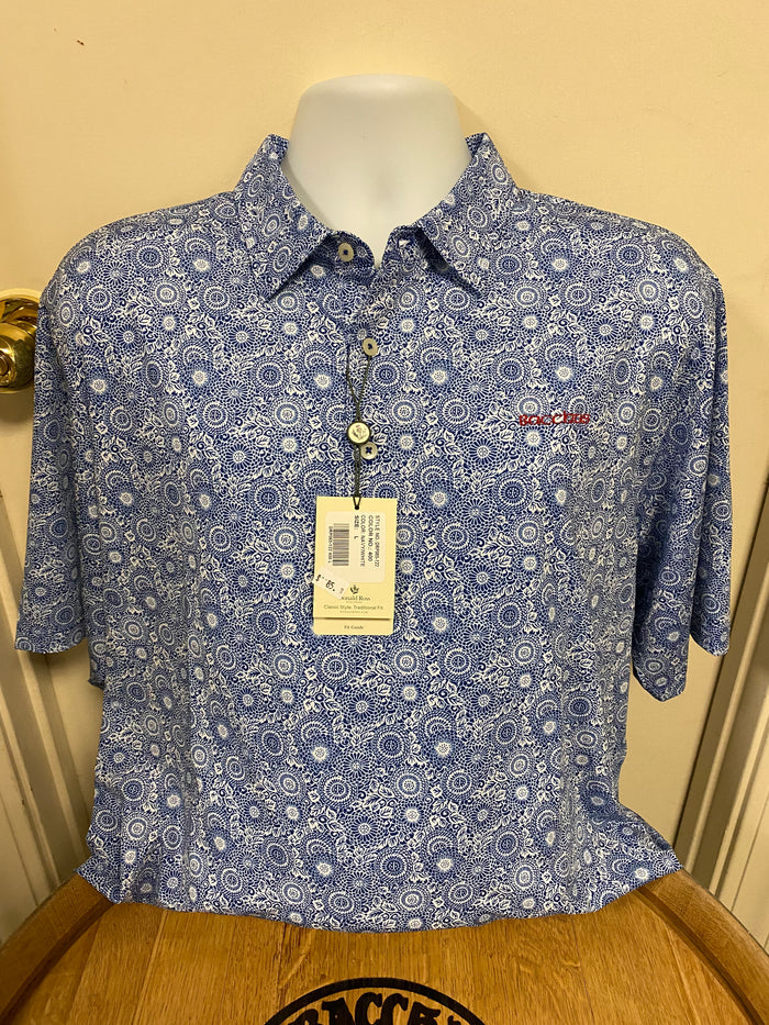 Donald Ross Blue Kaleidoscope Shirt (Runs large)