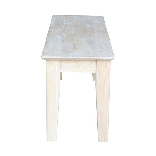 International Concepts Shaker Style Bench, Unfinished