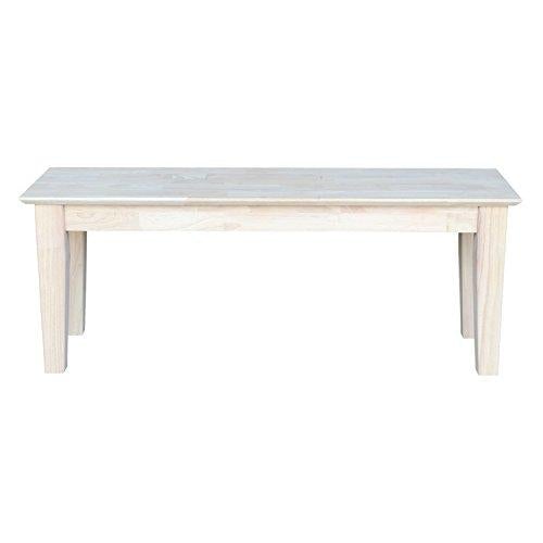 International Concepts Shaker Style Bench, Unfinished