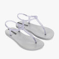 Ipanema Womens Class Glitz Sandal in grey silver, featuring shimmering clear straps, viewed from a slightly elevated angle.