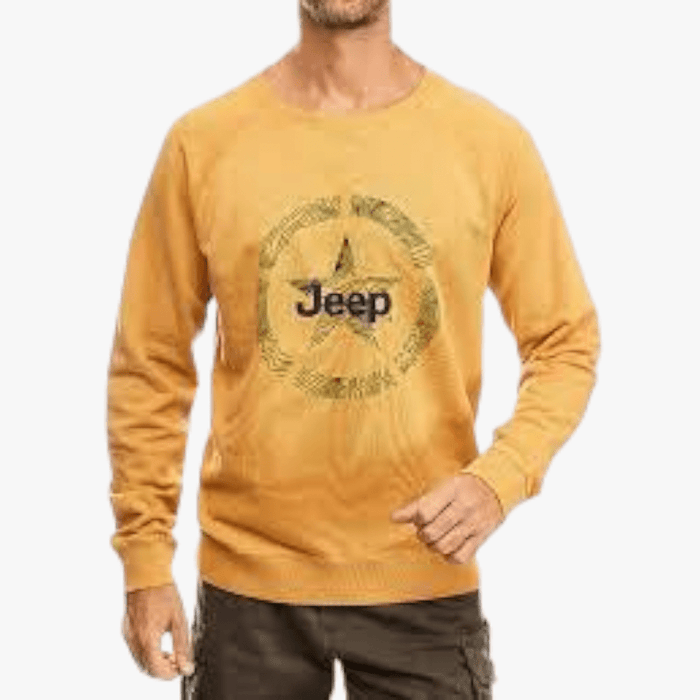 Jeep Mens Brushed Fleece Pullover Mustard Jeep