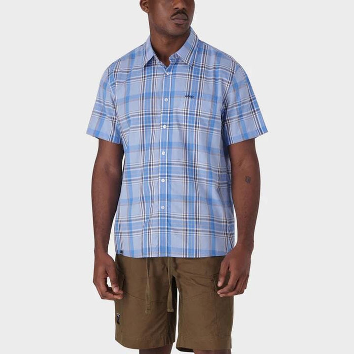 Jeep Mens Casual Yd Short Sleeve Check Short Sky Blue Jeep