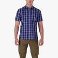 Jeep Mens Casula Check Short Sleeve Shirts Navy Leaf Jeep