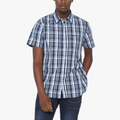 Jeep Mens Check Yd Short Sleeve Shirt Navy Green | Jeep