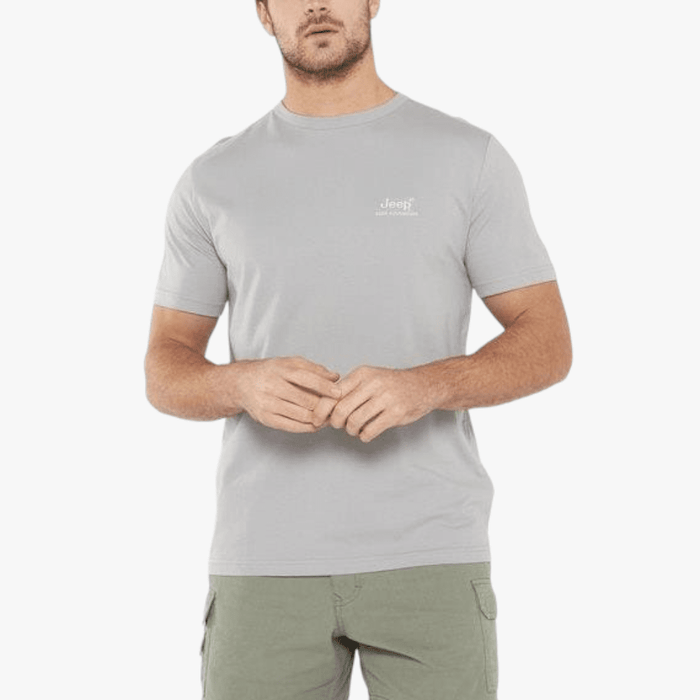 Jeep Mens Essential Organic Logo Short Sleeve Tee Alloy | Jeep