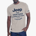 Jeep Mens Fash Logo Short Sleeve Tee Khaki Jeep