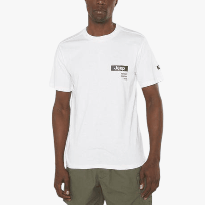 Jeep Mens Fashion Graphics Short Sleeve Tee White Jeep