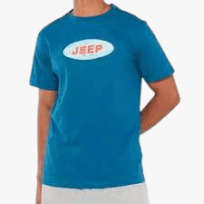 Jeep Mens Fashion Print Short Sleeve Tee Deep Ocean Jeep
