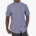 Jeep Mens Gingham Short Sleeve Check Shirt Blue Jeep