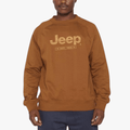 Jeep Mens High Density Print Raglan Crew Sweater Brown Jeep