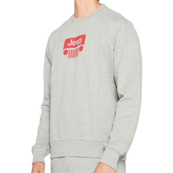 Jeep Mens Icon Crew Fleece Sweater Grey Mel | Jeep