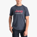 Jeep Mens Logo Applique Short Sleeve Tee Navy Mel | Jeep