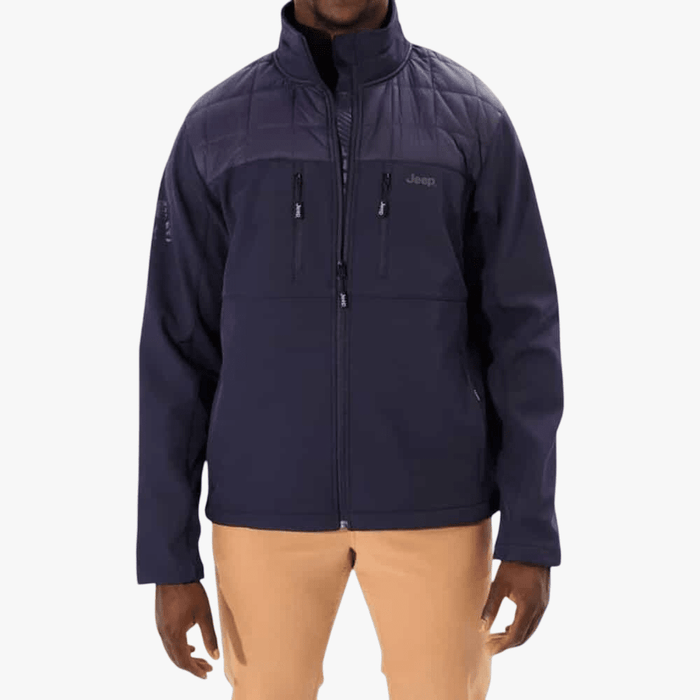 Jeep Mens Quilted Softshell Jacket Navy | Jeep