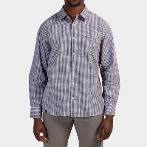 Jeep Mens Yd Check Long Sleeve Shirt Burgandy Jeep