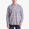 Jeep Mens Yd Check Long Sleeve Shirt Navy Faded Rose | Jeep