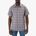 Jeep Mens Yd Check Short Sleeve Tee Brown Elemental Jeep