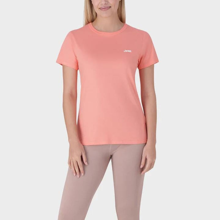Jeep Womens Essential Organic Short Sleeve Tee Coral Jeep
