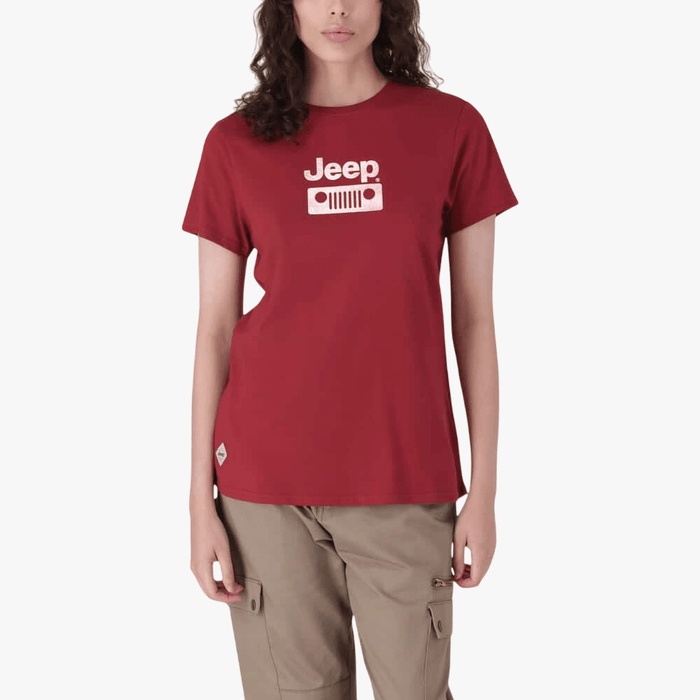 Jeep Womens Grill Foil Short Sleeve Tee Cranberry | Jeep