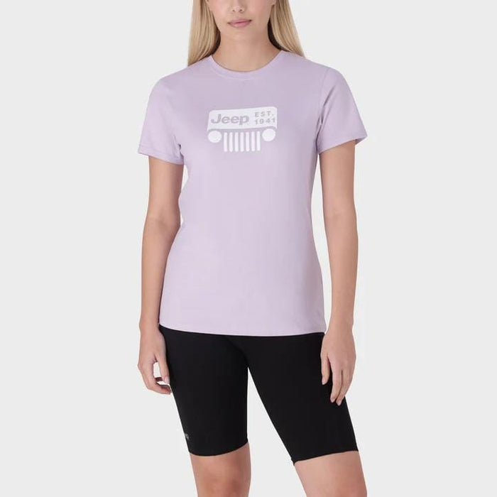 Jeep Womens Iconic Grille Short Sleeve Tee Digital Lavender Jeep