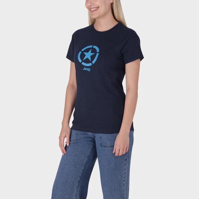 Jeep Womens Iconic Star Short Sleeve Tee Navy Jeep