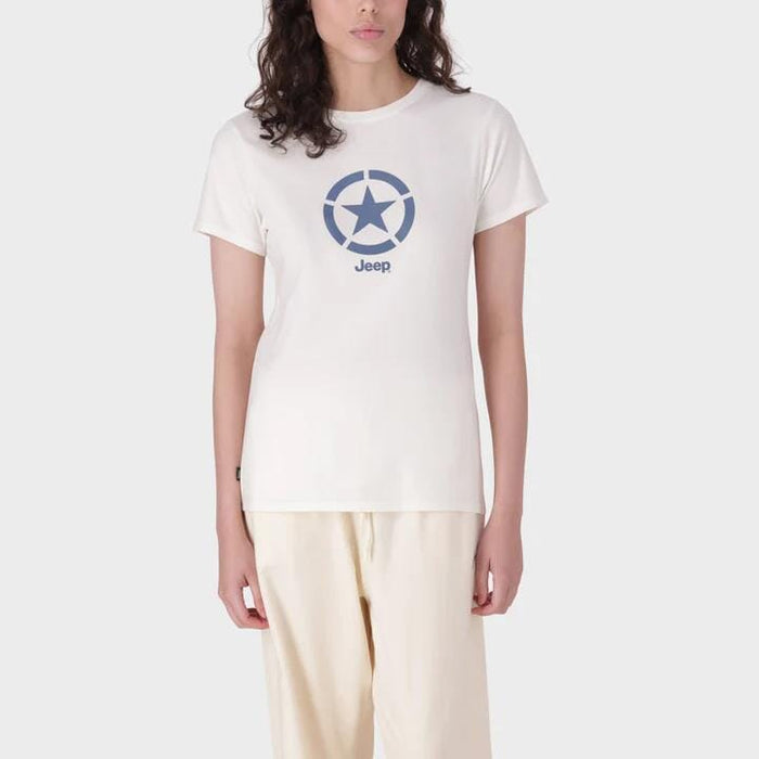 Jeep Womens Iconic Star Short Sleeve Tee White Jeep