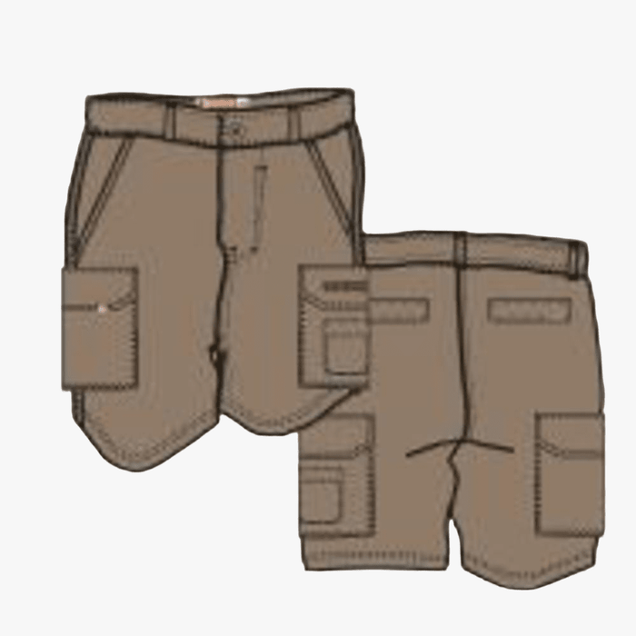 Kakiebos Mens 14Cm Fixed Waist Cargo Shorts Khaki | Kakiebos