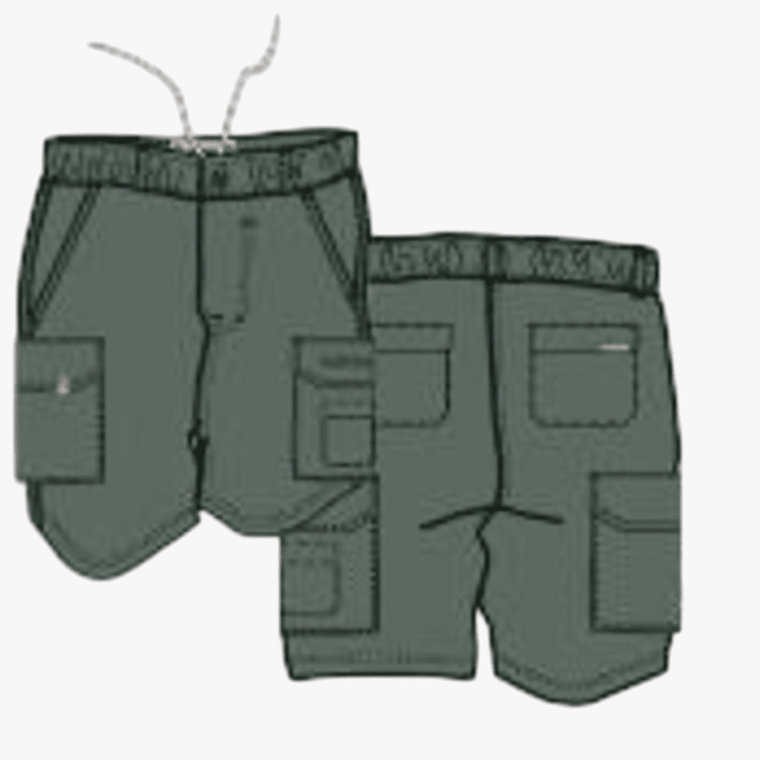 Kakiebos Mens 21Cm Elasticated Shorts Olive | Kakiebos