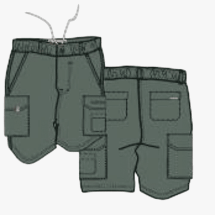 Kakiebos Mens 21Cm Elasticated Shorts Olive | Kakiebos