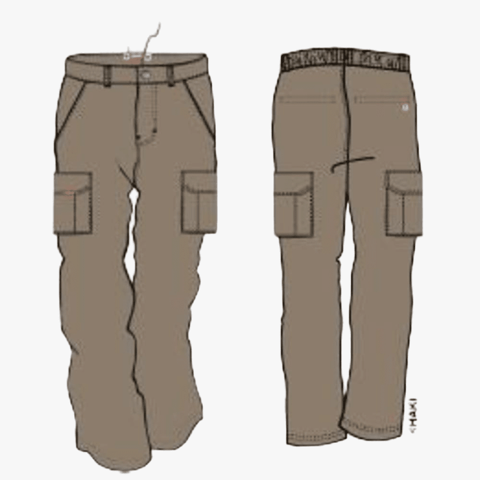 Kakiebos Mens Half Elasticated Cargo Pants Khaki | Kakiebos