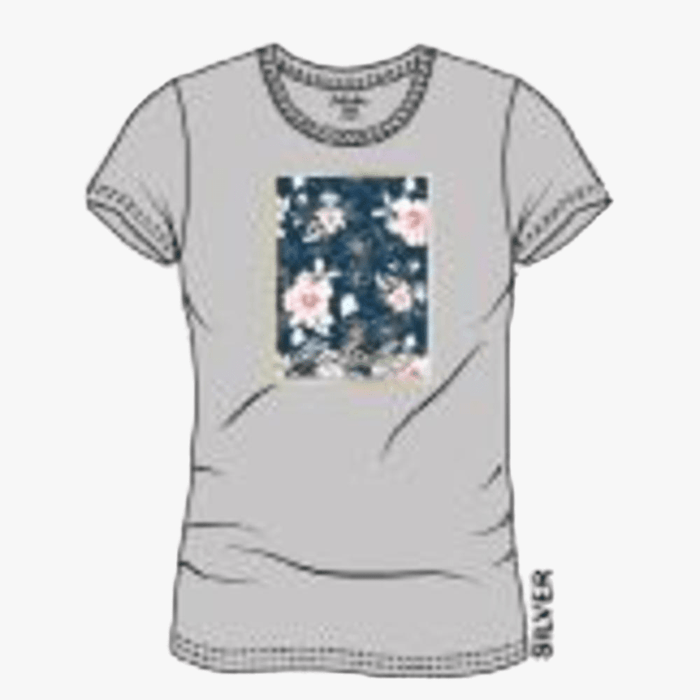 Kakiebos Womens Classic Fit Short Sleeve Tee Silver | Kakiebos