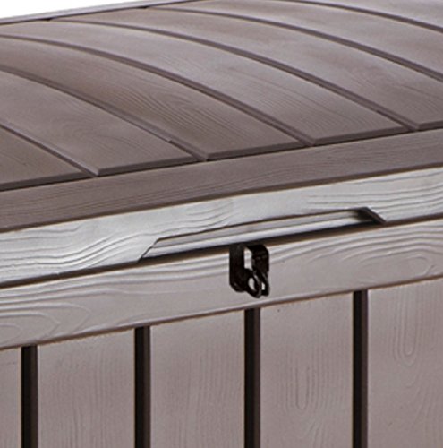 Keter Glenwood Plastic Deck Storage Container Box Outdoor Patio Furniture 101 Gal, Brown