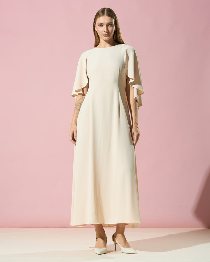 Khaki Cape-Style Dress