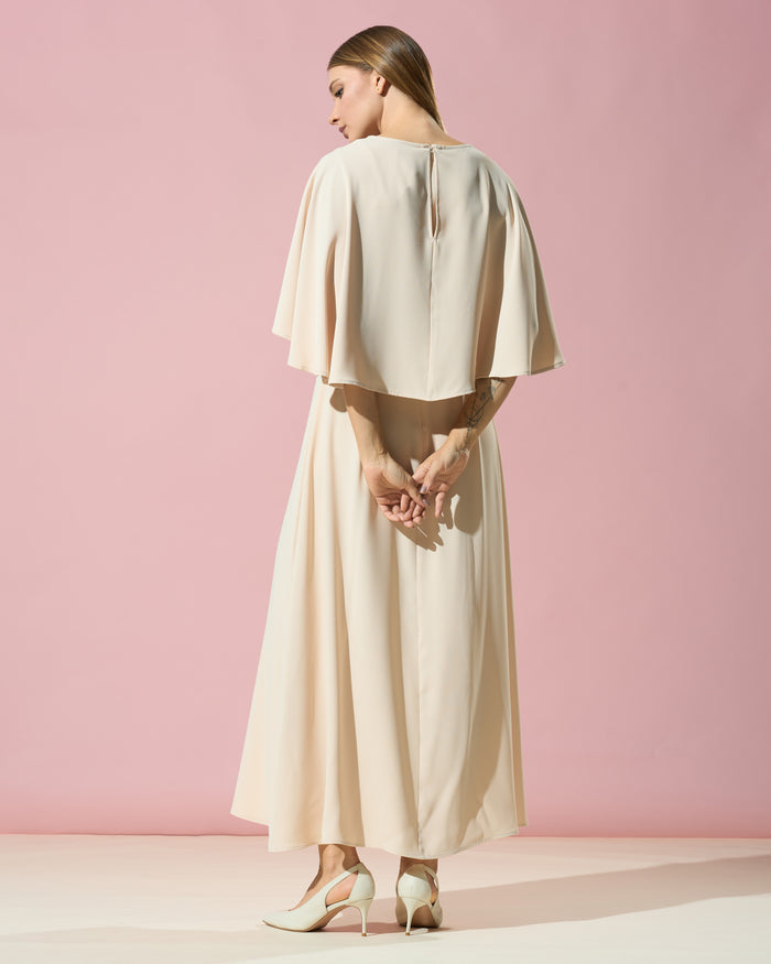 Khaki Cape-Style Dress