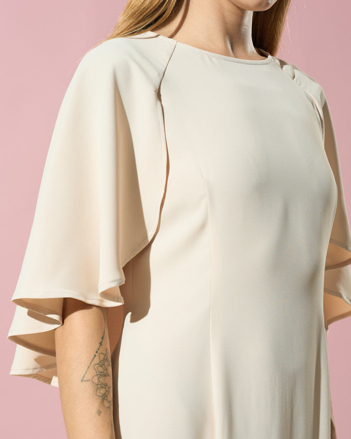 Khaki Cape-Style Dress