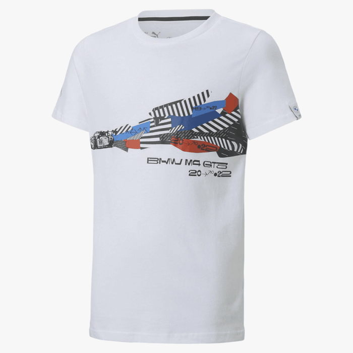 Puma Kids Bmw Mms Car Graphic Short Sleeve Tee White Puma