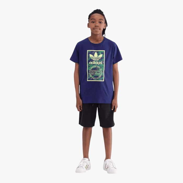 Adidas Kids Camo Tongue Short Sleeve Tee Blue | Adidas