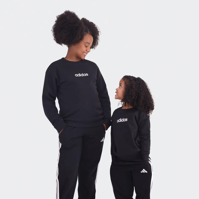 Adidas Kids Lin Ft Crew Sweater Black Adidas