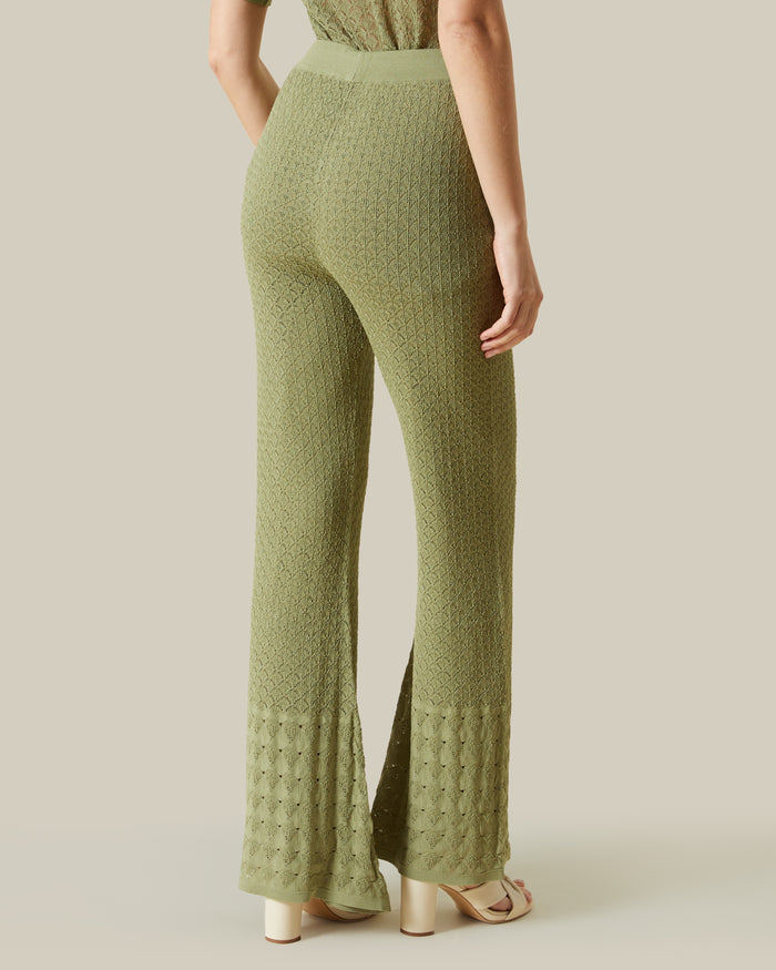 Knitted Broderie Anglaise Pants