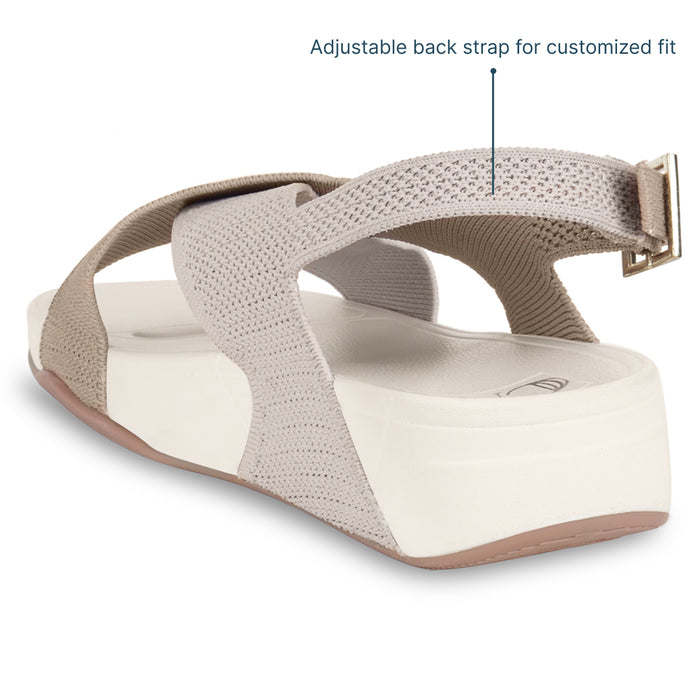 Knitted CrossStrap Cream Platform