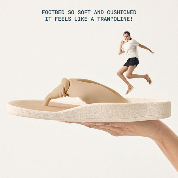 Knotted Thong Beige Flat