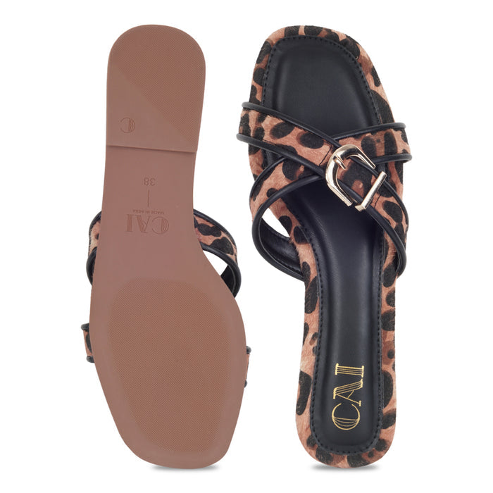 Leo Crossover Black Flats