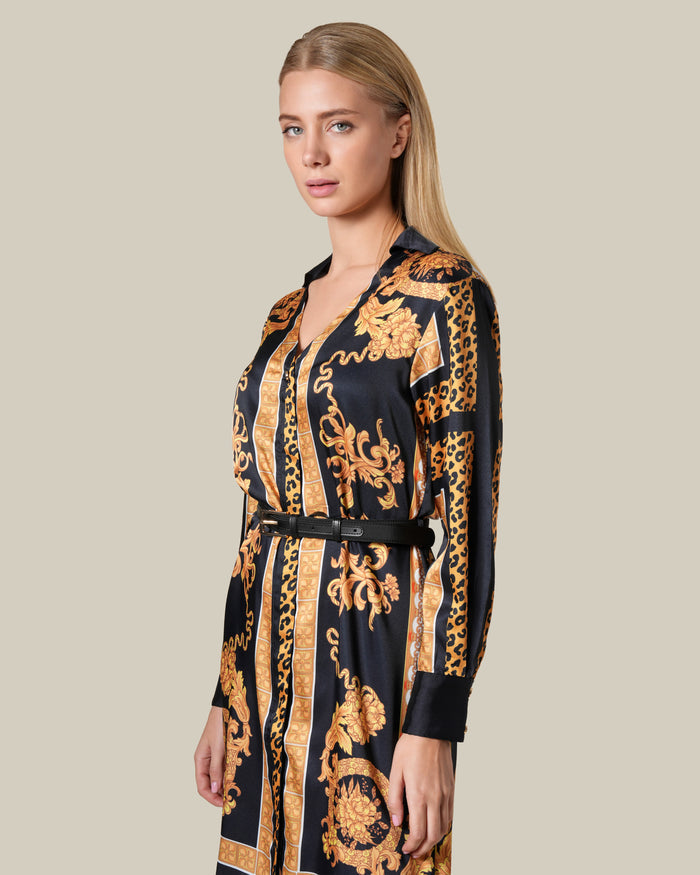 Leopard Baroque Print Mini Dress