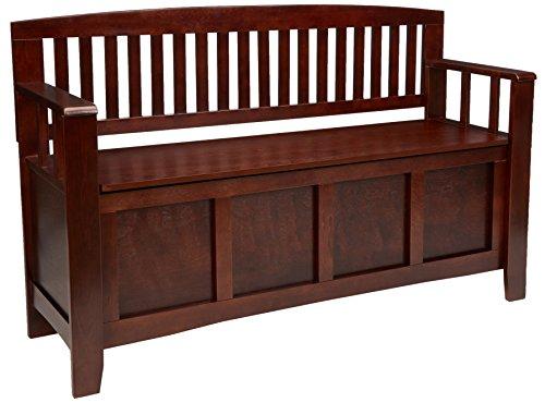 Linon Home Dcor Linon Home Decor Cynthia Storage Bench, 50"w x 17.25"d x 32"h, Walnut