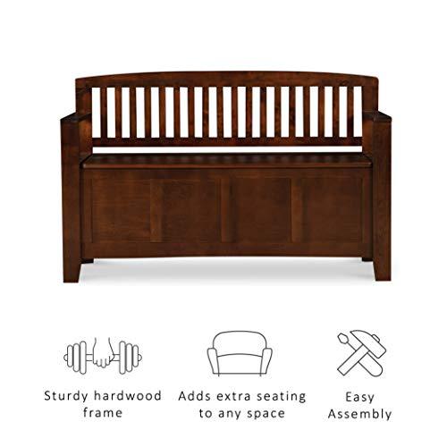 Linon Home Dcor Linon Home Decor Cynthia Storage Bench, 50"w x 17.25"d x 32"h, Walnut