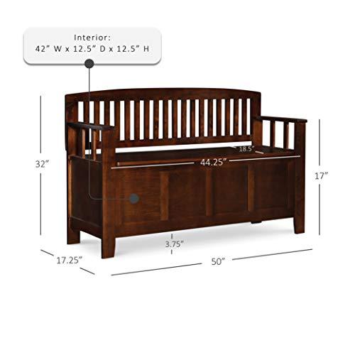 Linon Home Dcor Linon Home Decor Cynthia Storage Bench, 50"w x 17.25"d x 32"h, Walnut