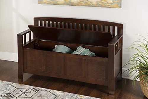 Linon Home Dcor Linon Home Decor Cynthia Storage Bench, 50"w x 17.25"d x 32"h, Walnut
