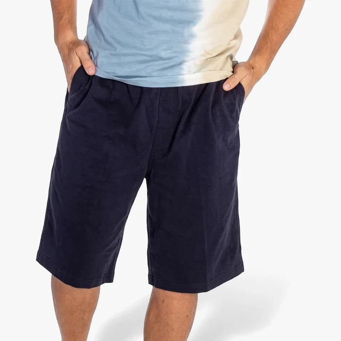 Black Lizzard Mens Strollers Walkshort worn by a model with hands in pockets, front view.