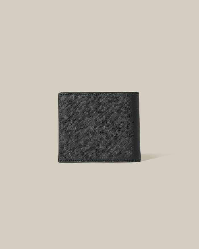 Logo Embellished Textured Wallet